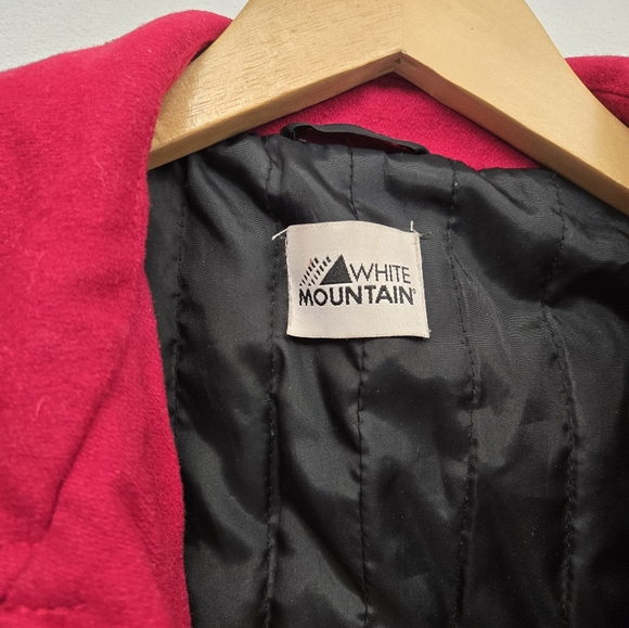 White Mountain Womens Red Button Up Pea Coat - Picture 5 of 6